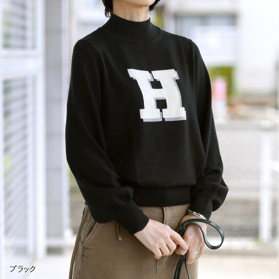 Maglia Plus (マリア プラス) インターシャ「H」 モックネック ニット