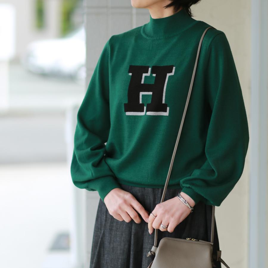 Maglia Plus (マリア プラス) インターシャ「H」 モックネック ニット
