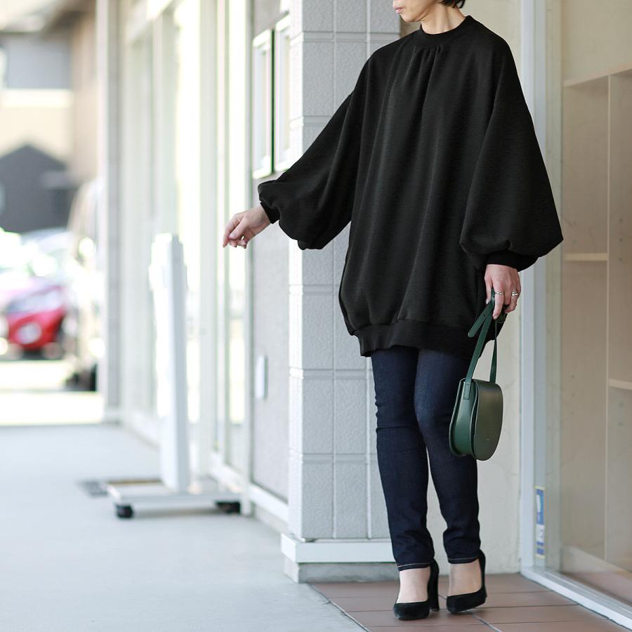 エブール バルーンスリーブ　トップス ブラック 長袖 スウェット エブール バルーンスリーブ トップス ブラック 長袖 スウェット 楽天