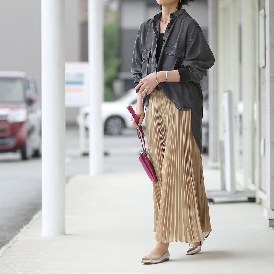 フラミンゴファーム　デニムロングシャツ flamingo firm (フラミンゴファーム) テンセルデニム バンド