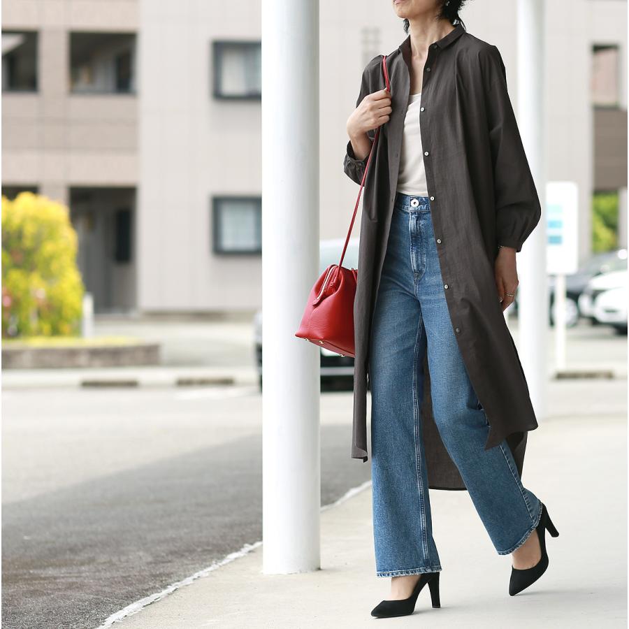 Aeca Blanc アエカブラン 揉み洗いコットン チビ衿シャツ ワンピース Cacc02 Planino 通販 Yahoo ショッピング