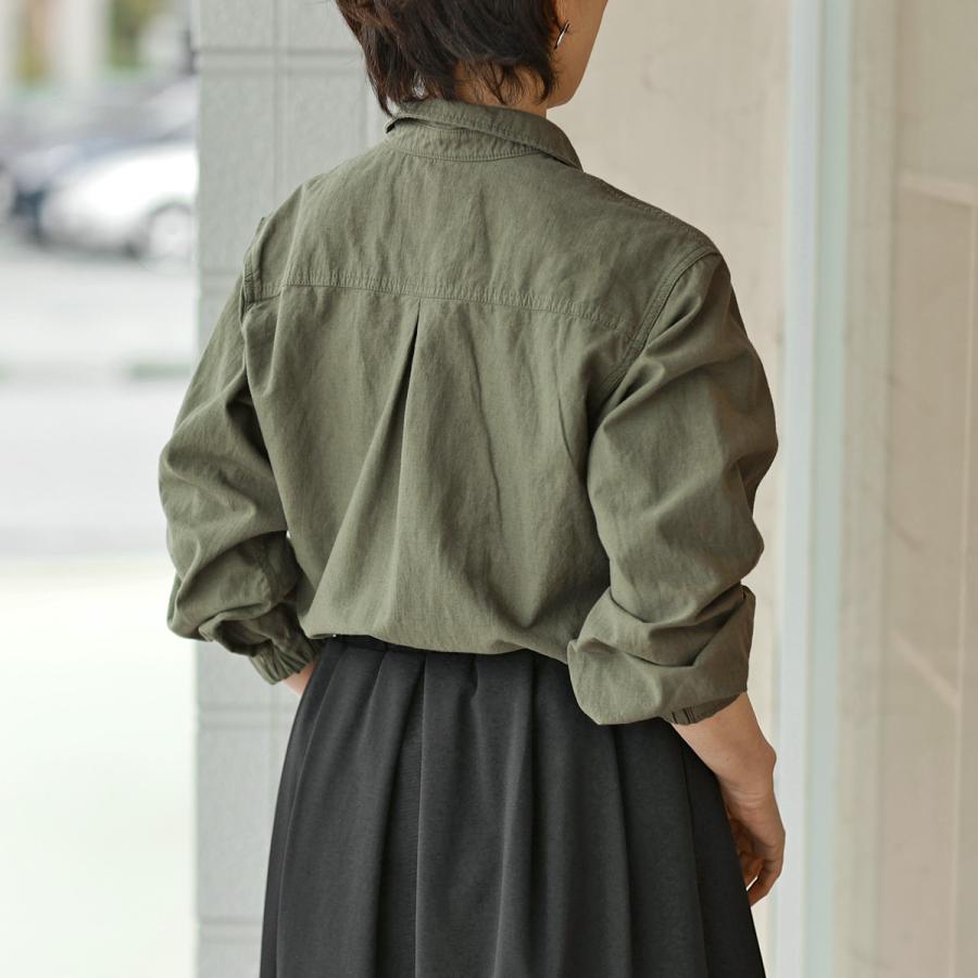 極美品*アッパーハイツ ザ オフィサーシャツ コットン リネン