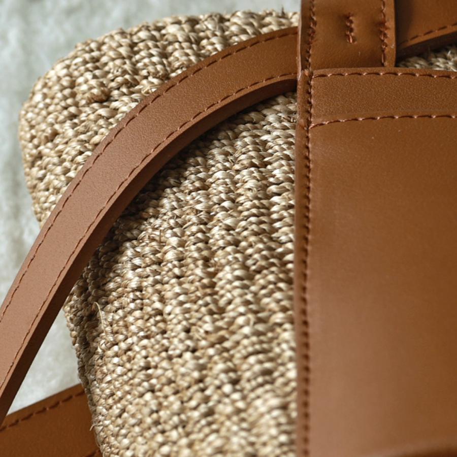 VIOLAd'ORO (ヴィオラドーロ) アバカ＆レザー コンビ バッグ