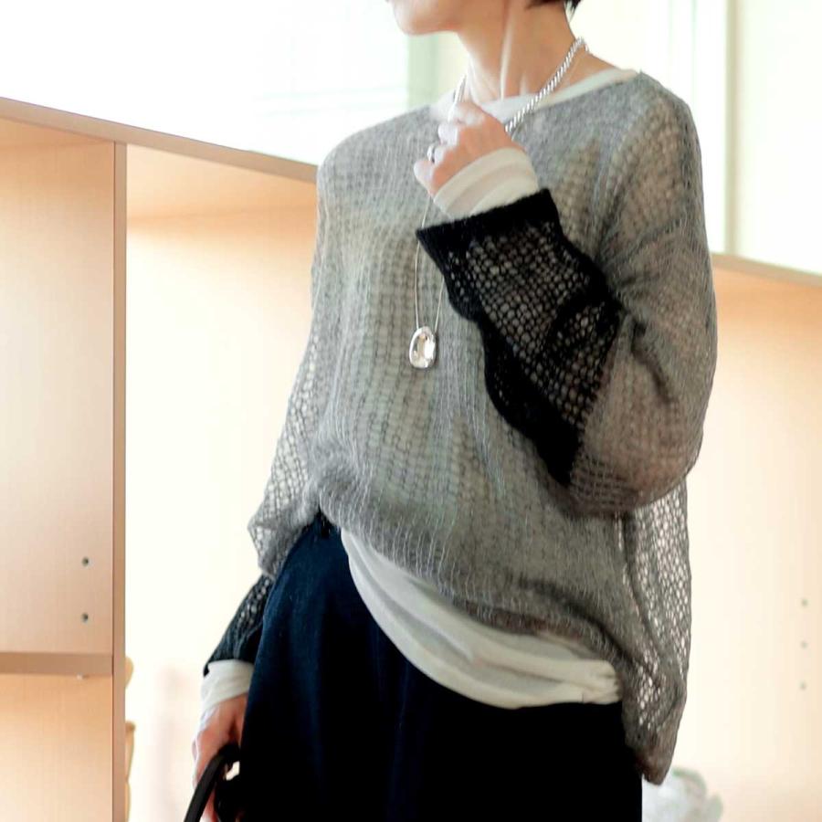 Dignite collier（ディニテコリエ） シアーメッシュ ルーミーニット