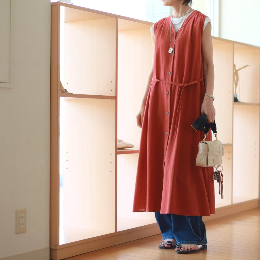 Srieee (シュリ) コットン＆リネン スリーブレスワンピース : planino 