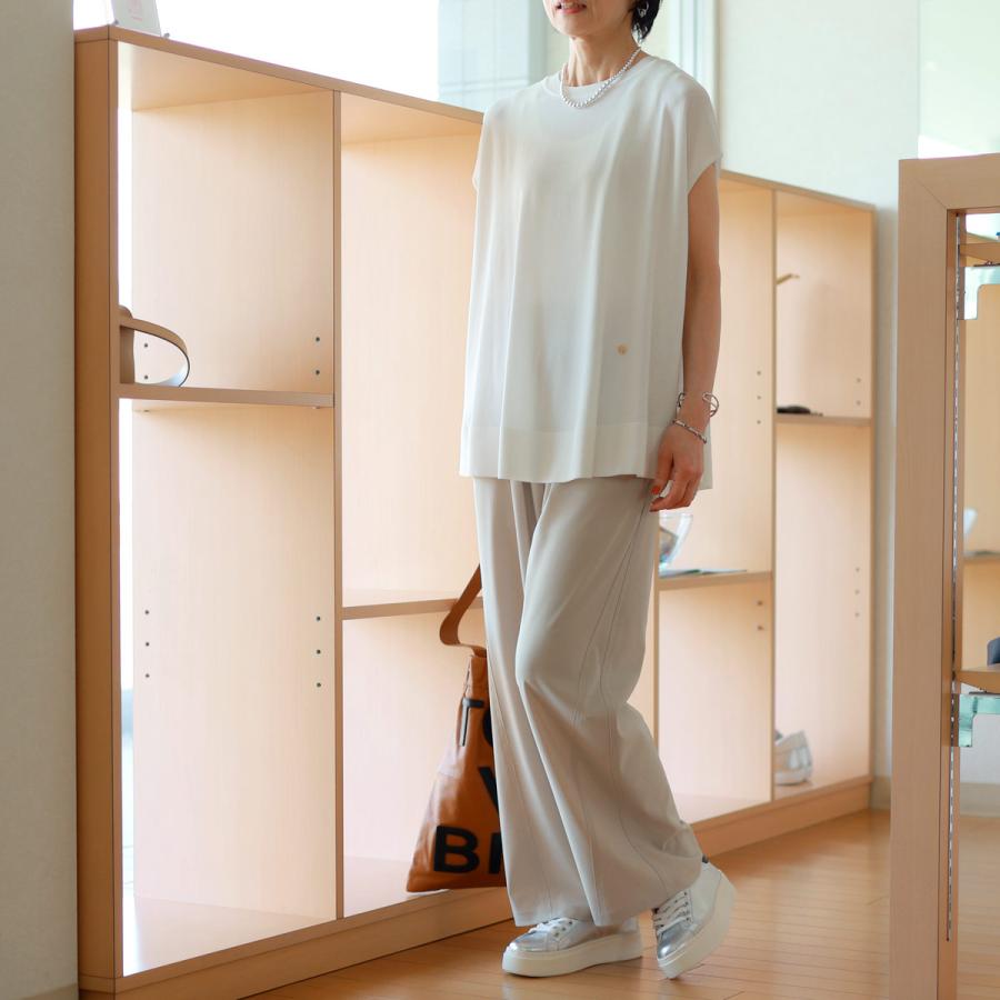 【 7/10 20:00〜！ SUMMER SALE 】Priority (プライオリティ)　ドライタッチニット　フレンチスリーブ＆ドレープ　トップス 7/10 20:00〜！ SUMMER SALE 】Priority (プライオリティ