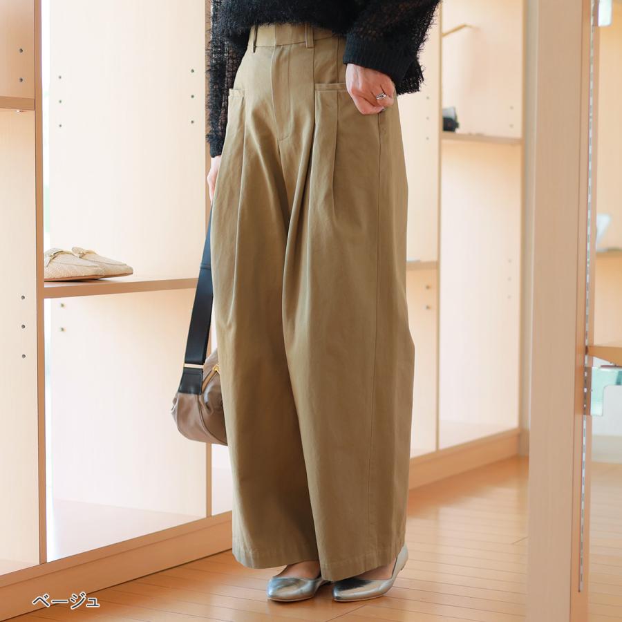 PASSIONE（パシオーネ） ツータック リラックスワイド チノパンツ