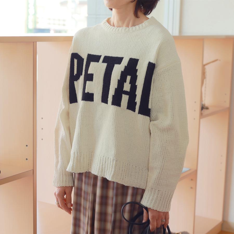 最終値下げ★試着のみ★Dignite collier ストライプ長袖ニット Dignite collier（ディニテコリエ） ビッグレター ルーミーニット