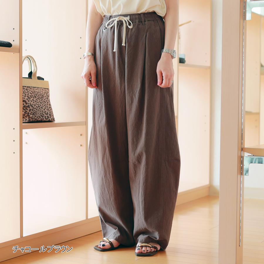新品タグ付＊PRIORITY人気カーヴィパンツ　38 Priority (プライオリティ) ワッシャークレープ カーヴィーパンツ