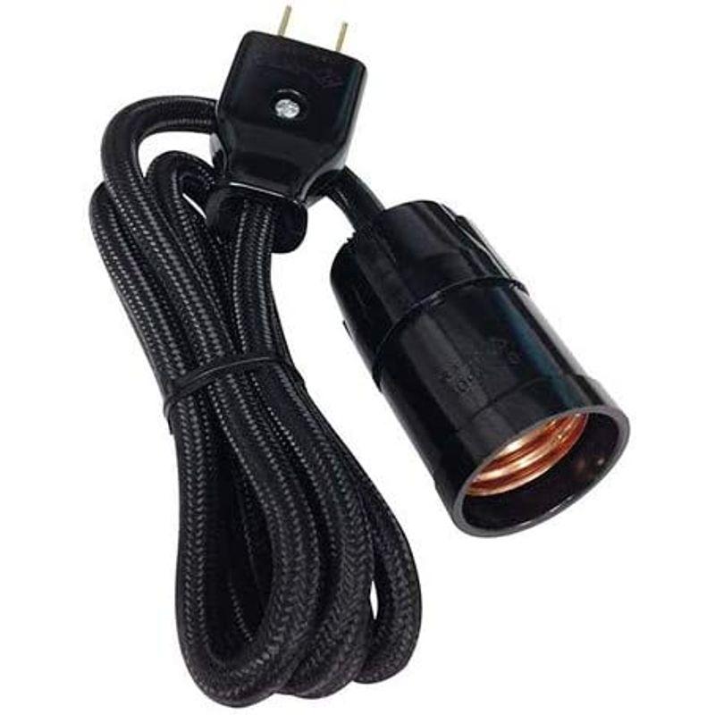 オーム電機(Ohm Electric) コード付ソケット(コンセントE26/黒) HSL26SP/K 20230408010537