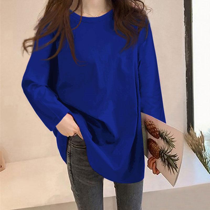 期間限定入荷の-•【一部即納】カットソー レディー•ス トップス ゆるTシャツ スリット 長袖 秋 春 夏 インナー 重ね着 レイヤード 薄手 無地 tシャツ シンプル 送料無料 L A07 a14 パーカーグレー ロゴ入り 長袖 カジュアル フーディ
