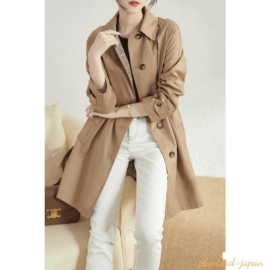 スプリングコート トレンチコート レディース 秋服 春 ロング Aライン