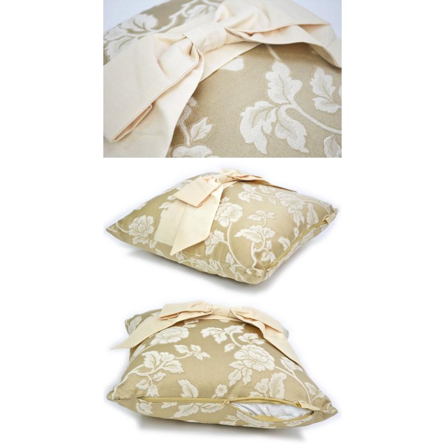 クッション Pillow ベージュ Heirloom 40×40cm クッションカバー取外可