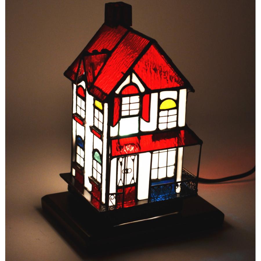 その他ブランド / ステンドグラス テーブルライト 1993年製 タッチセンサー3段階照明 ステンドグラスランプ ドルチェ レッド ハウス タッチセンサー間接照明
