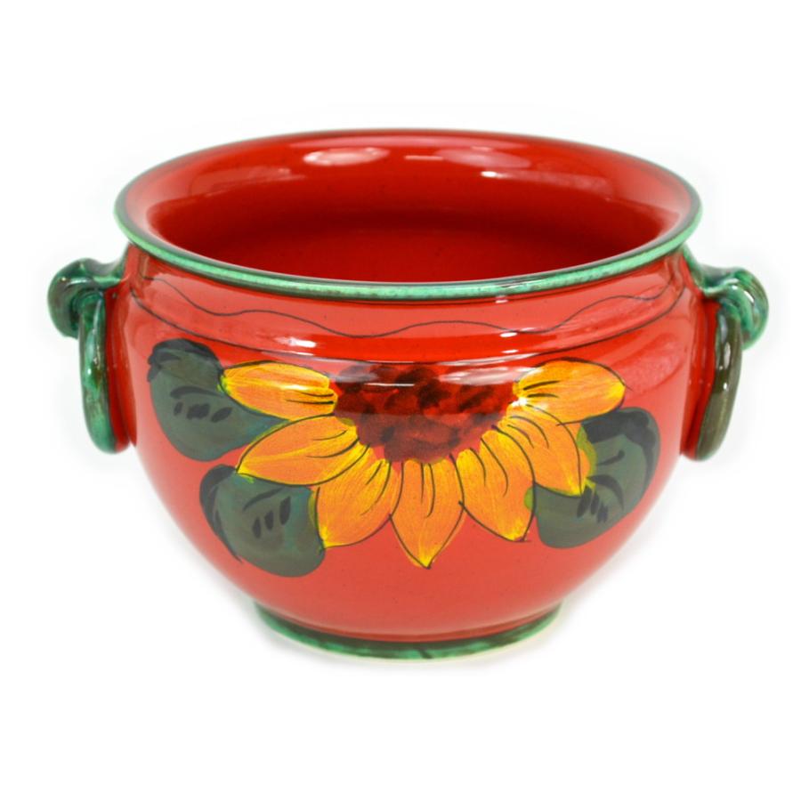 プランターカバー 鉢カバー イタリア製 レッド アウトレット 赤（M