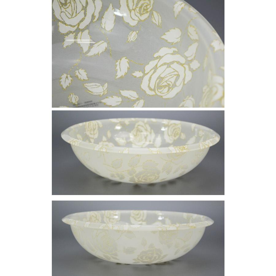 洗面器 ボウル スウィートベージュローズ 薔薇柄 アクリル 花柄