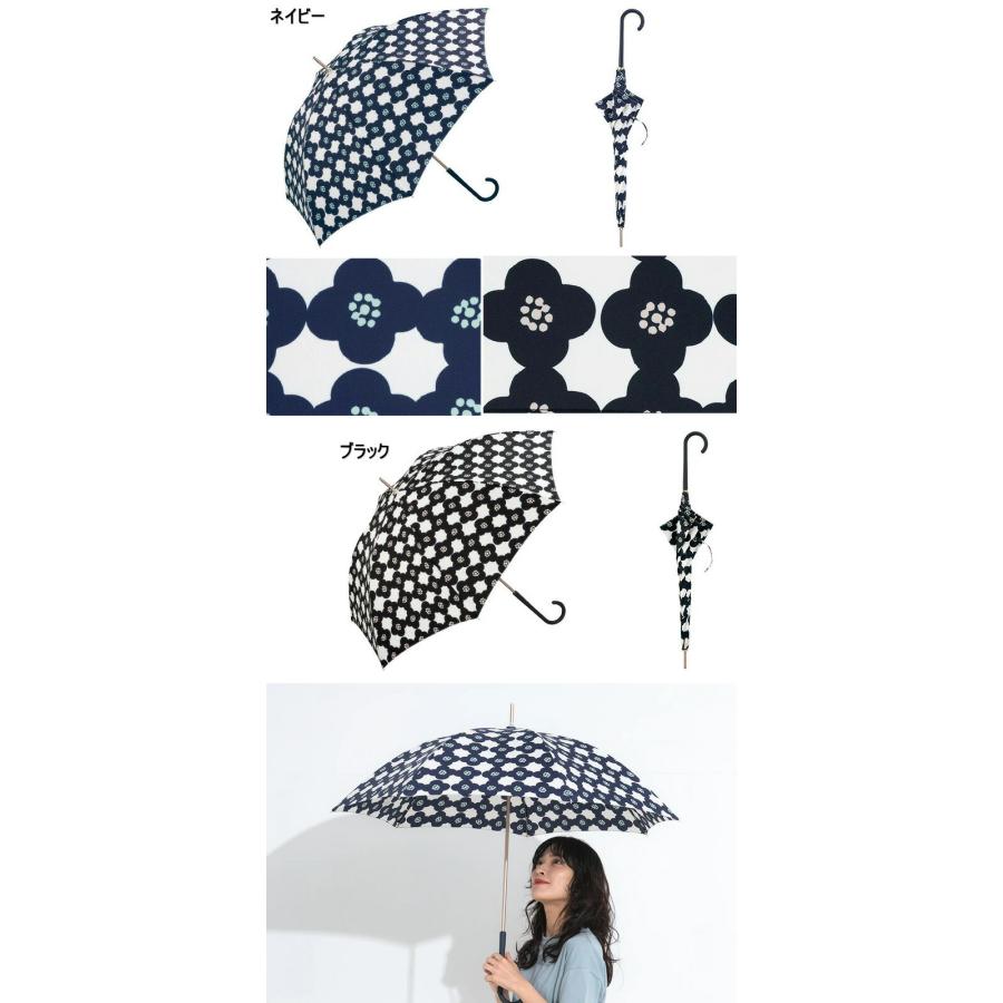 雨傘 カメリア Wpc レッド ネイビー ブラック 花柄 プリント雨晴兼用傘