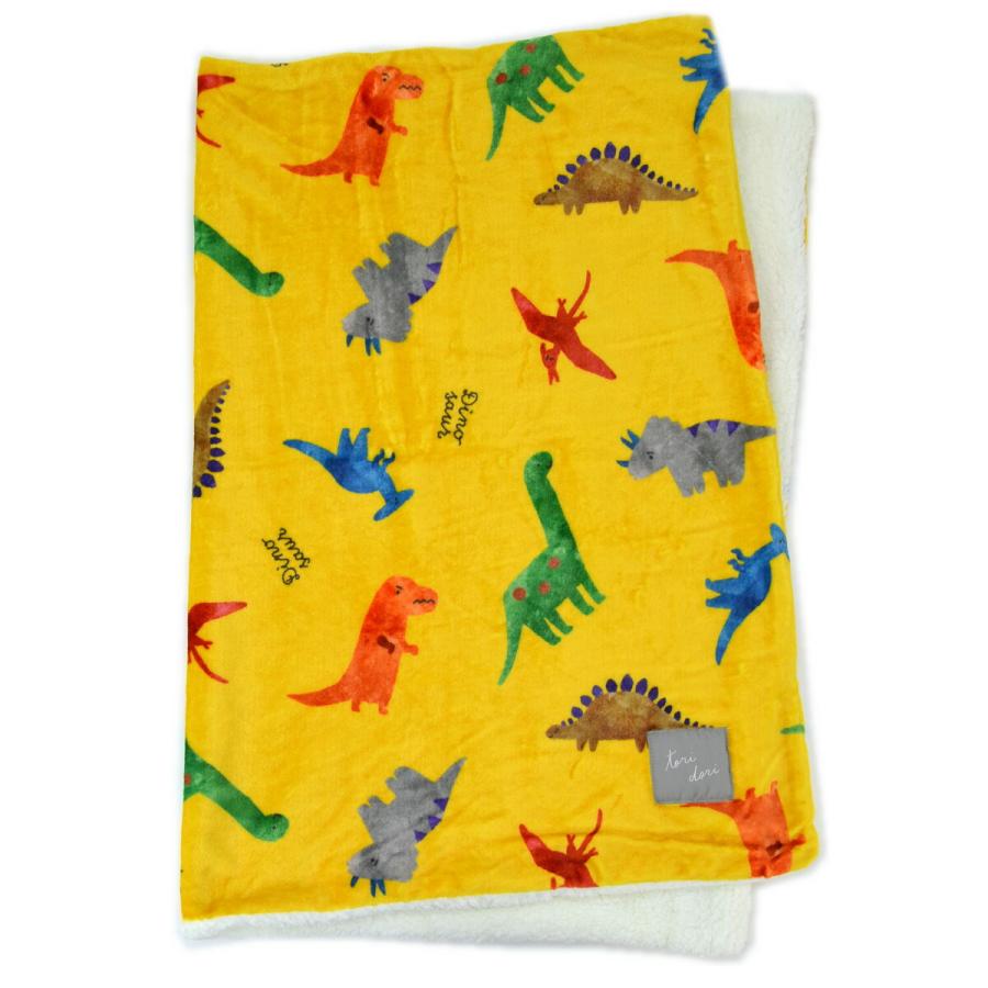 ブランケット ひざ掛け 恐竜 おばけ 雪景色 ウーパン ボア付き 2重