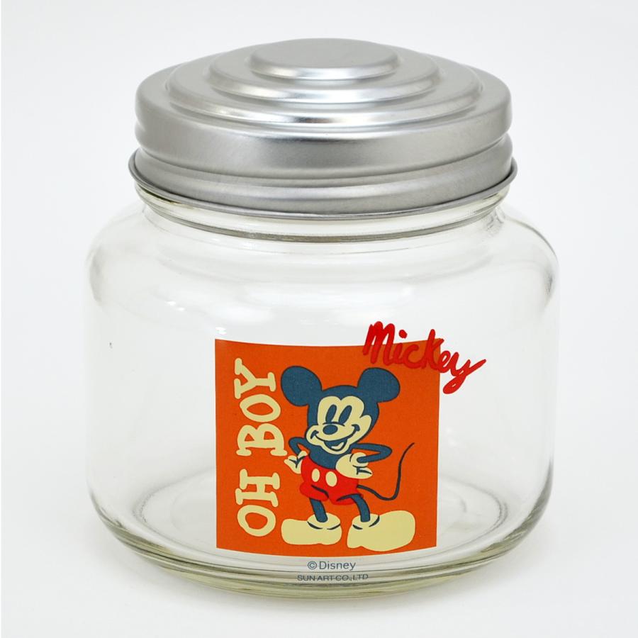 レトロ瓶 ガラスキャニスター ディズニー ガラスポット ミッキー