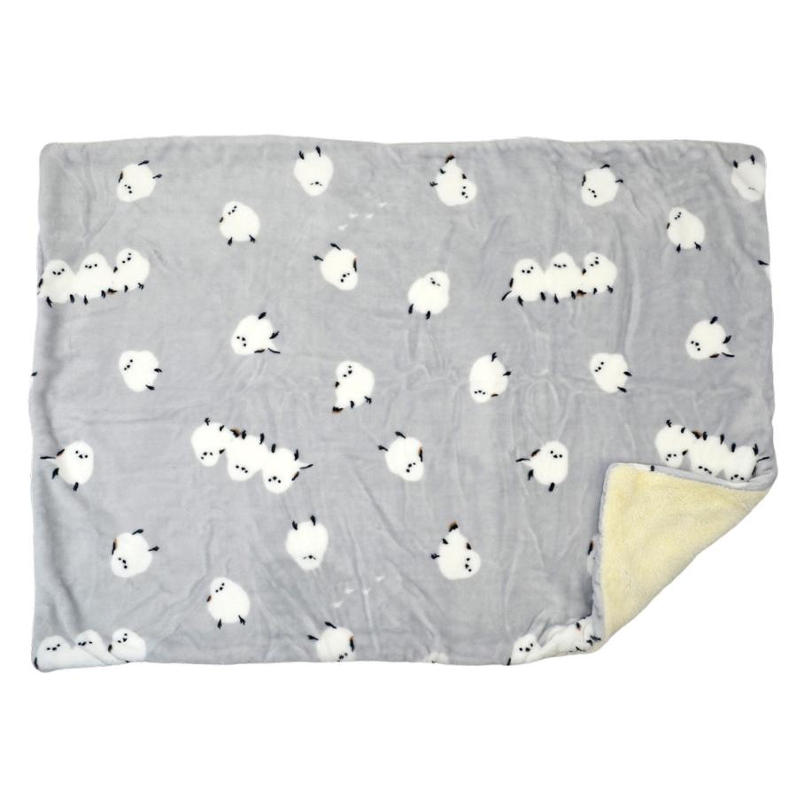 ブランケット ひざ掛け ターチャン しばたさん しまださん ボア付 2重