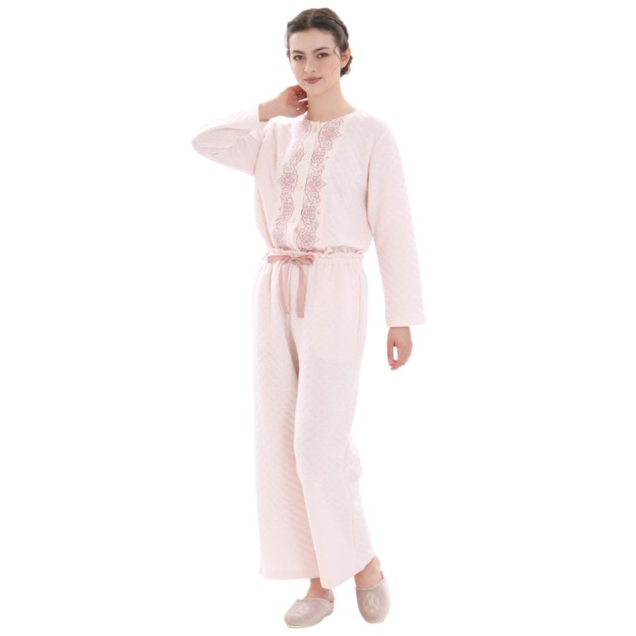 ナルエー パジャマ 裏綿接結(綿入り)ブドォワールセットアップ