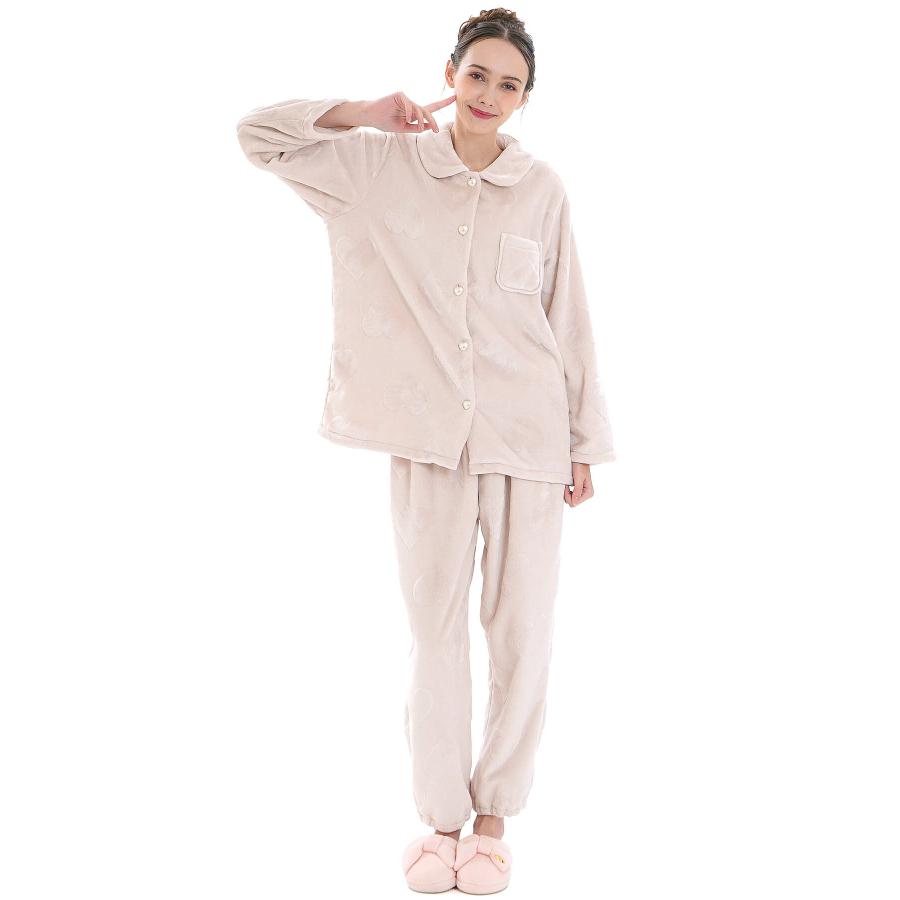 ナルエー パジャマ シャイニースノーエンボスハートシャツパジャマ