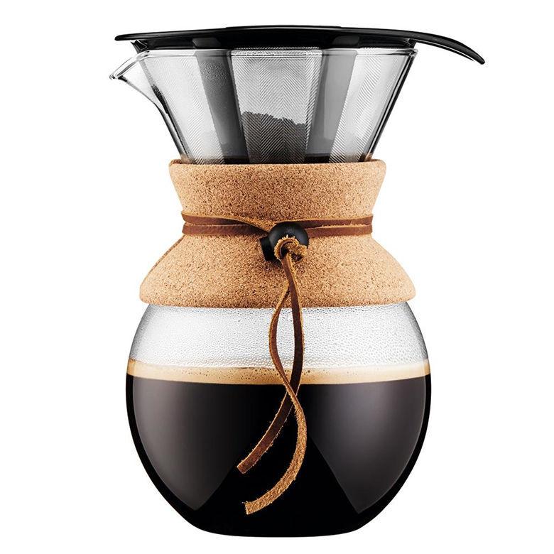 bodum ボダム プアオーバー 11571-109GB ドリップ式コーヒーメーカー ステンレスフィルター付き 1.0L コルク ドリップ ドリッパー 日本正規品 爆買