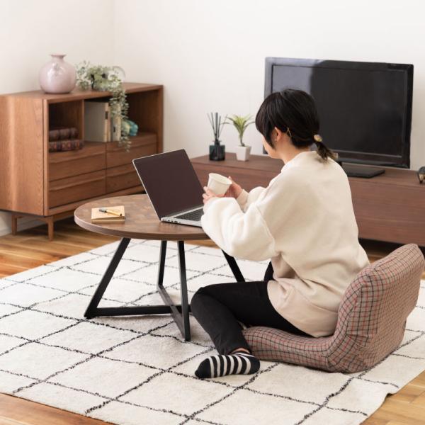 ラウンドテーブル L 机 テーブル リビング 家具 オシャレ シンプル_3