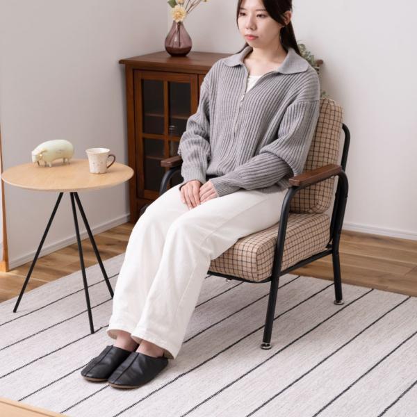 ソファ 1人掛 ソファー 一人掛け 一人用 おしゃれ スチール パイプ 黒