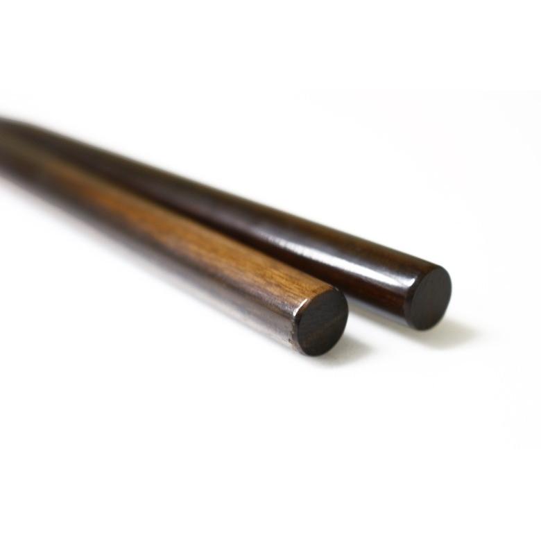 退職祝い ギフト 盛り付け用お箸 1318 黒檀（縞）柄盛箸 180mm 本焼き