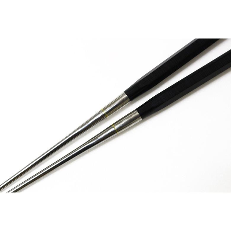 退職祝い ギフト 盛り付け用お箸 2124 黒合板六角柄盛箸 240mm 本焼き