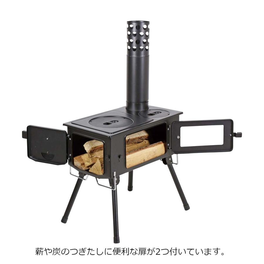 CAPTAIN STAG（キャプテンスタッグ） KAMADO かまど 煙突ガラス窓付角