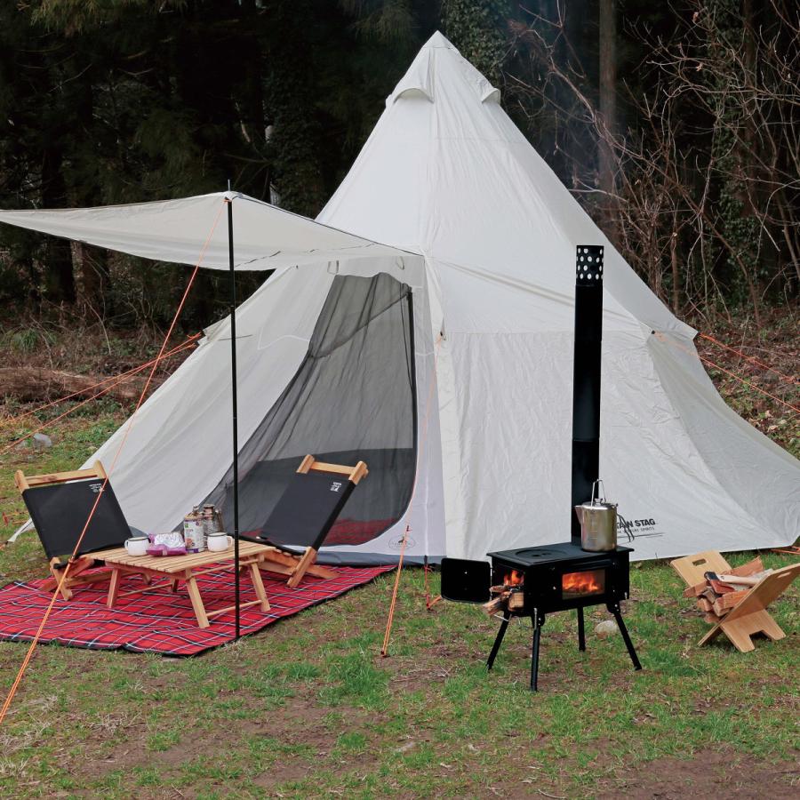 CAPTAIN STAG（キャプテンスタッグ） KAMADO かまど 煙突ガラス窓付角