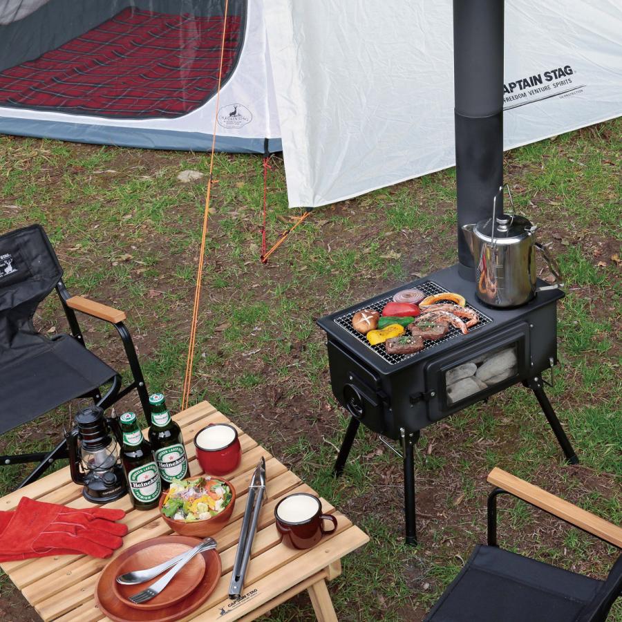 CAPTAIN STAG（キャプテンスタッグ） KAMADO かまど 煙突ガラス窓付角