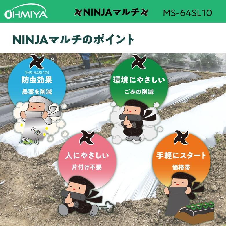 NINJAマルチ シルバー 10m マルチシート 家庭農園 害虫 : もの