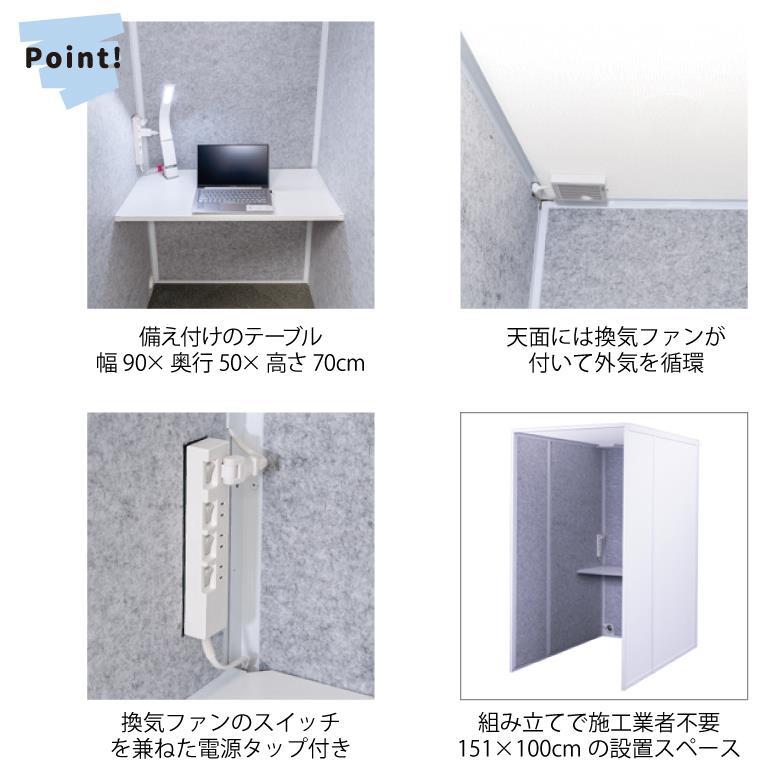 リミュート REMUTE 吸音ブース FT II リス RISUオフィス WEB会議 在宅ワークテレワーク 個室 ブース 騒音対策 集中力アップの画像