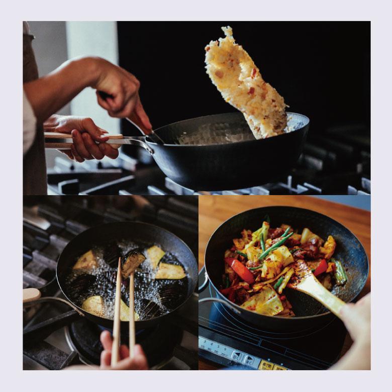 enzo EN-011 鉄中華鍋 22cm ih ih対応 鉄 小さい 軽い 日本製 軽量