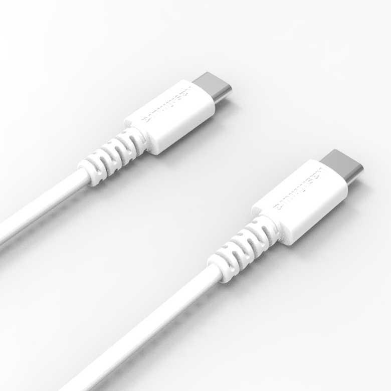 Type-C USB充電ケーブル 1.2m C-C ホワイト カーチャージャー スマホ
