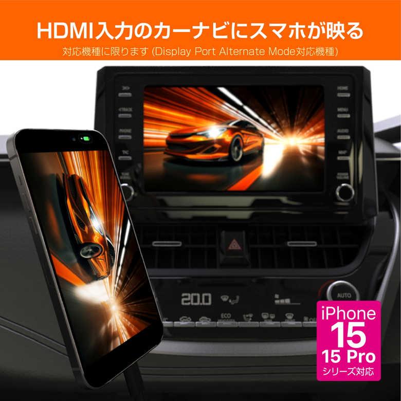 HDMI変換ケーブル Type-C PD HDMIケーブル カーチャージャー スマホ