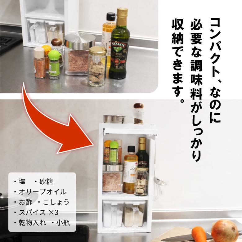燕三条 スパイスラック マグネット 2段 日本製 コンパクト 前が開く
