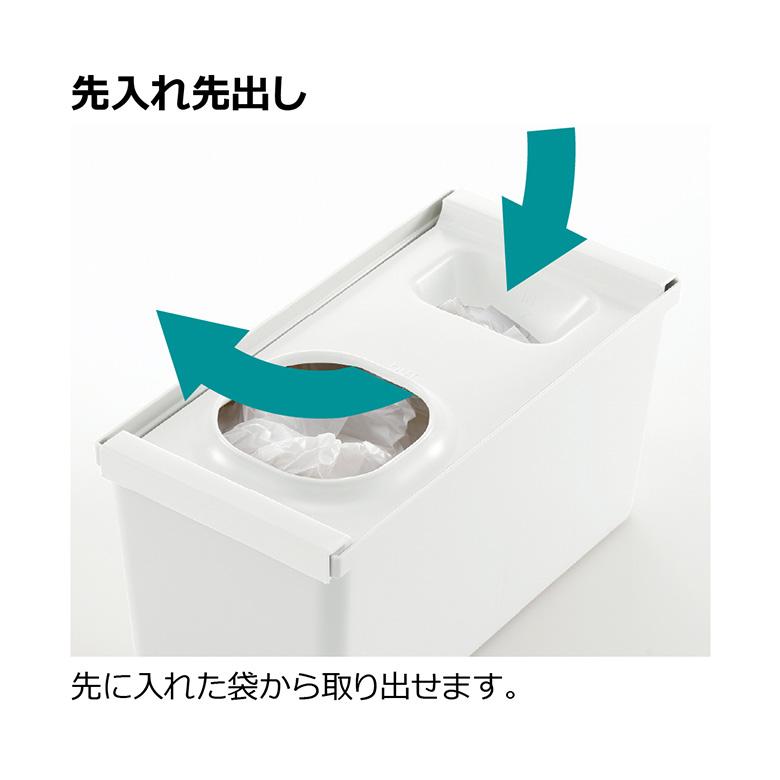 トトノ 引き出し用 レジ袋収納ボックスR ホワイト 収納 キッチン 台所