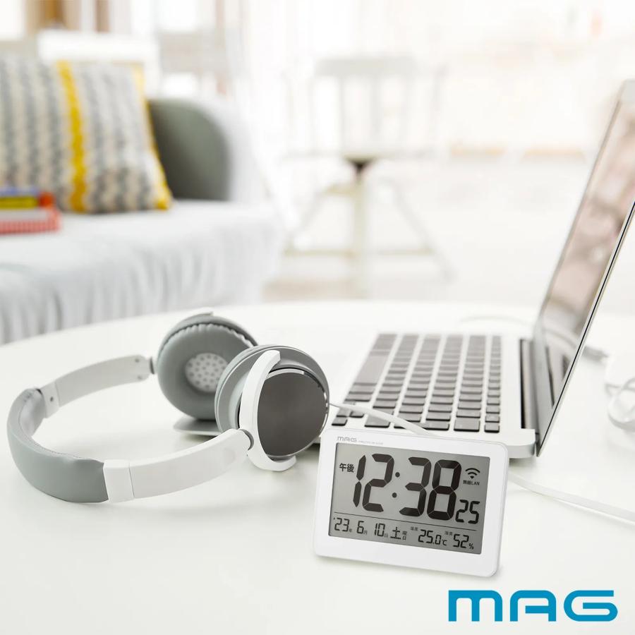 MAG（ノア精密） 時計 MAG (マグ) W-787 WH 無線LAN置掛両用時計セット