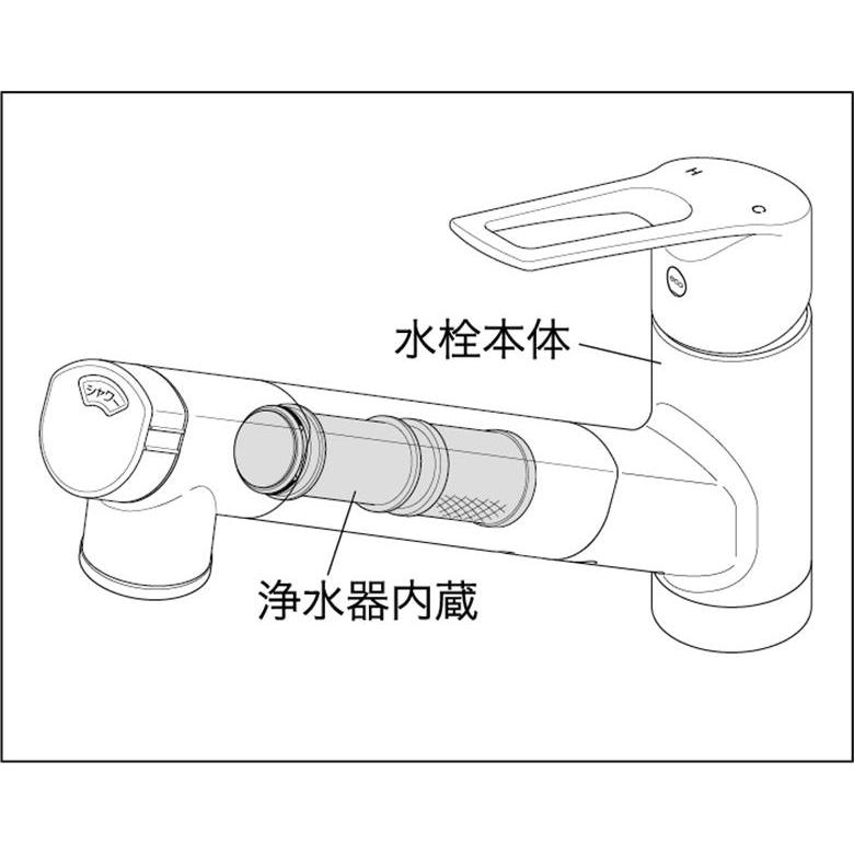 水栓　スパウトイン浄水　上施工　KM6001JEC　KVK