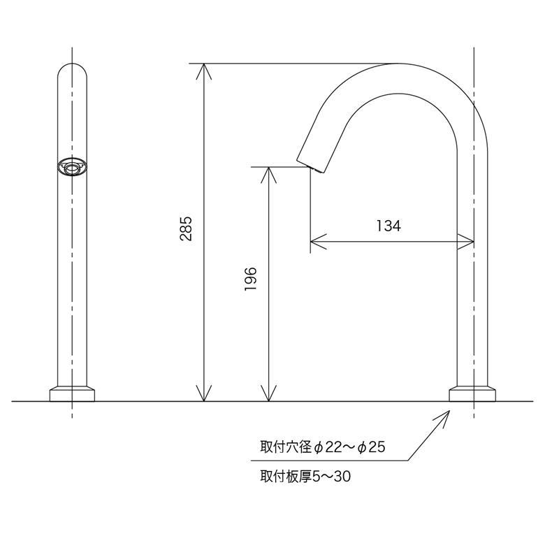 水栓　センサー水栓　ブラックメッキ　E1700L3BN　KVK