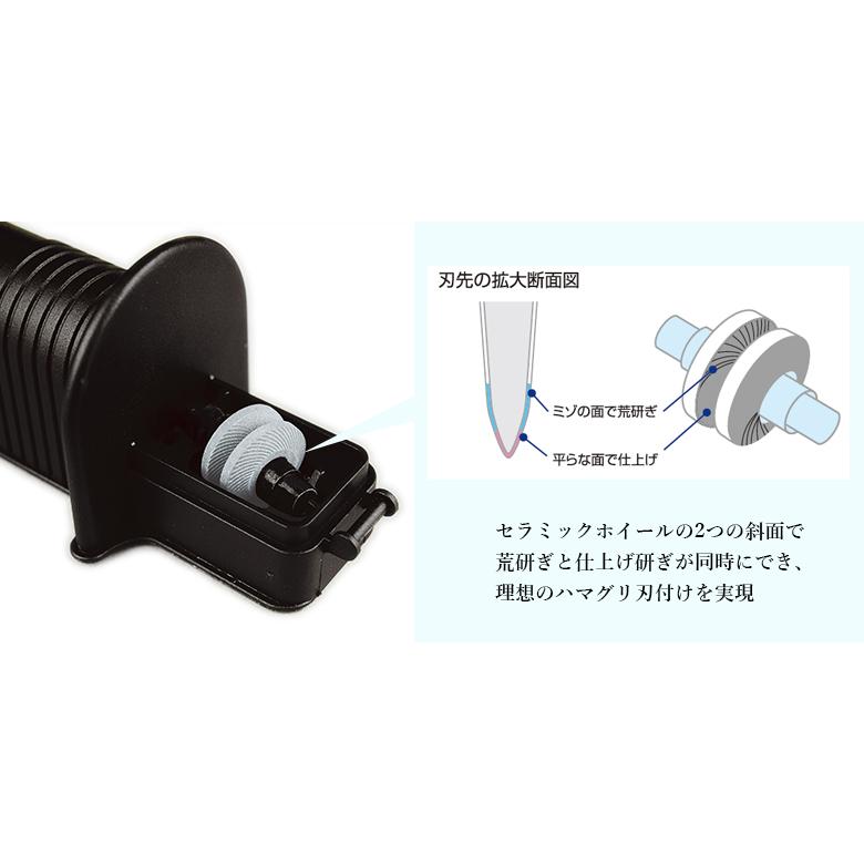 京セラ ロールシャープナー 包丁研ぎ 砥石 ブラック 包丁 研ぎ石 RS-20BK(N)-BK｜plantz｜09