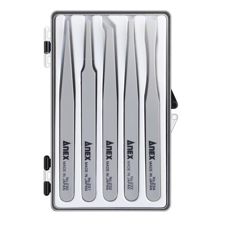 ANEX プラスチックピンセット 5本組 #230-5S アネックス : ものうりば