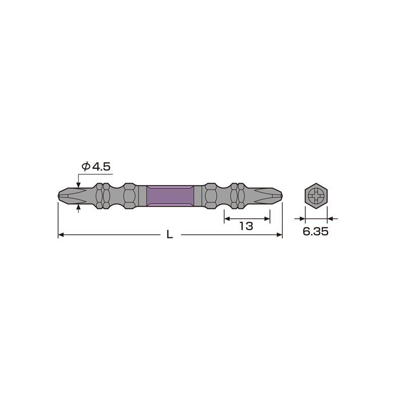 黒龍靭ビット スリムタイプ 2本組 ＋2×85 ABRS-2085 アネックス ANEX｜plantz｜06