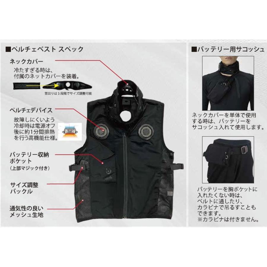 おたふく手袋 マルチペルチェ冷暖ベスト バッテリー セット JW-698