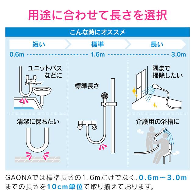 ガオナ GAONA シャワーホース 2.3m マットブラック カクダイ｜plantz｜07