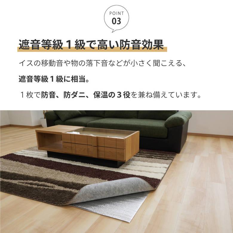 床 断熱シート 保温マット 2畳 すべり止め アルミ 厚手 4mm 防音 防
